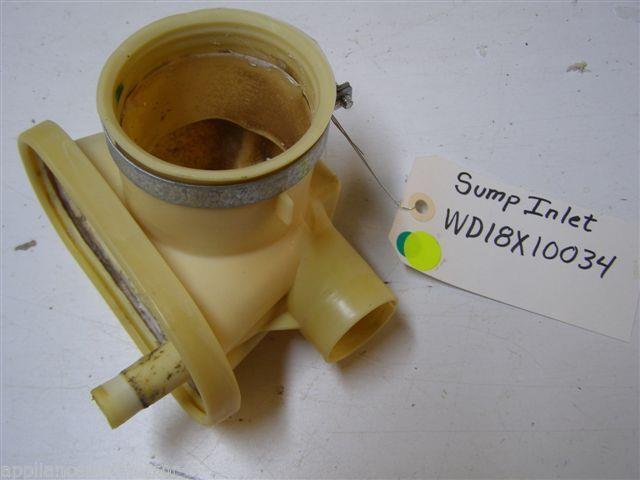 GE DISHWASHER WD18X10034 SUMP INLET USED PART ASSEMBLY GE DISHWASHER WD18X10034 SUMP INLET USED PART ASSEMBLY